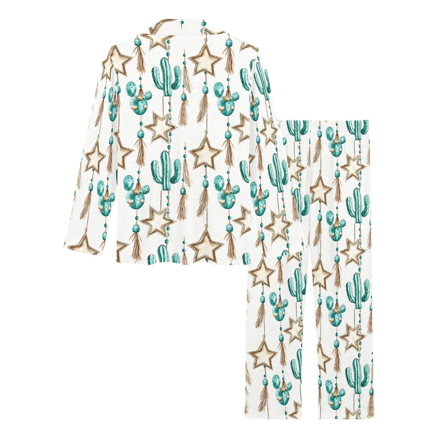 Baha Ranch Turquoise Christmas Cactus Women's Western Pajamas