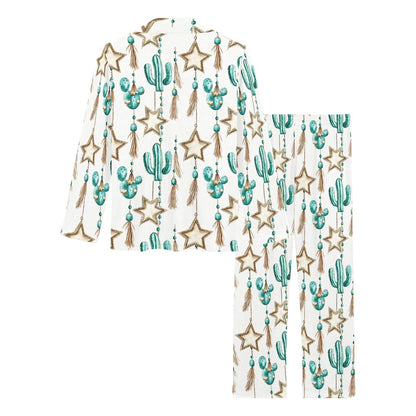 Baha Ranch Turquoise Christmas Cactus Women's Western Pajamas