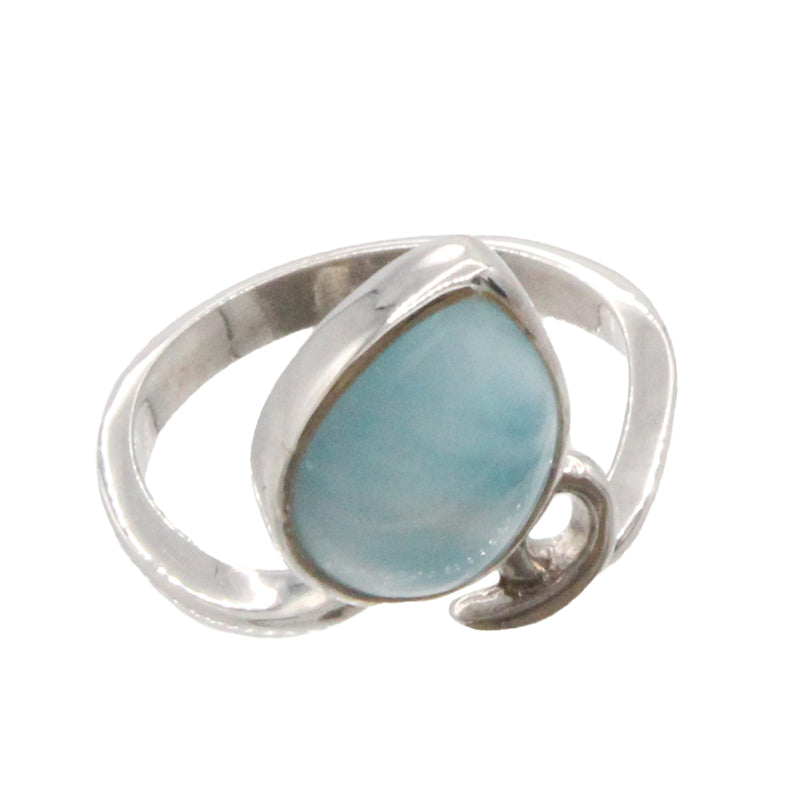 Larimar Stone Sterling Silver Muse Ring Size 7 By Marahlago