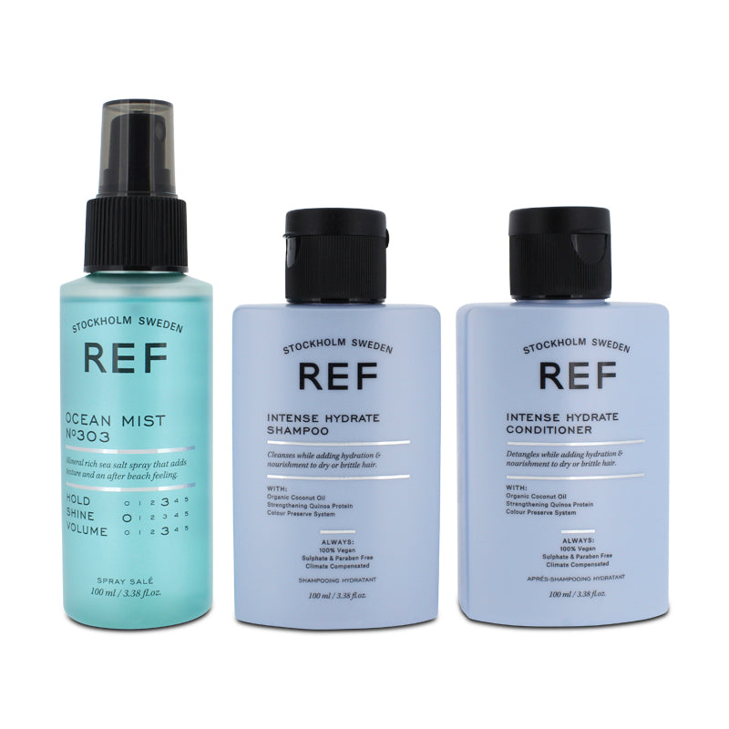 REF Shampoo 100ml Conditioner 100ml Haircare Set + Ocean Spray 100ml