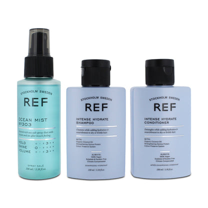 REF Shampoo 100ml Conditioner 100ml Haircare Set + Ocean Spray 100ml