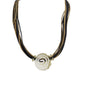 Antica Murrina White Swirl Glass Migion Necklace CO589A32