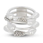 Covet Rhodium Plated Cubic Zirconia Droplet Ring - Size H