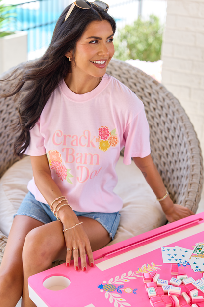Crack Dot Bam Light Pink Graphic Tee