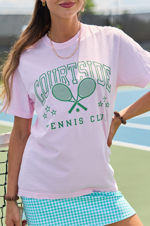 Courtside Tennis Club Light Pink Graphic Tee