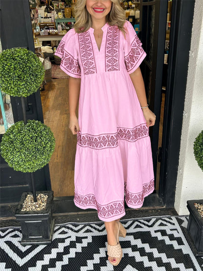 ✨Women's V-Neck Boho Maxi Dress (Buy 2 Free Shipping)