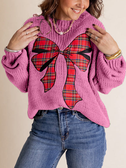✨Pinch Me Christmas Plaid Bow Sweater (Final Days: Big Savings!!!)