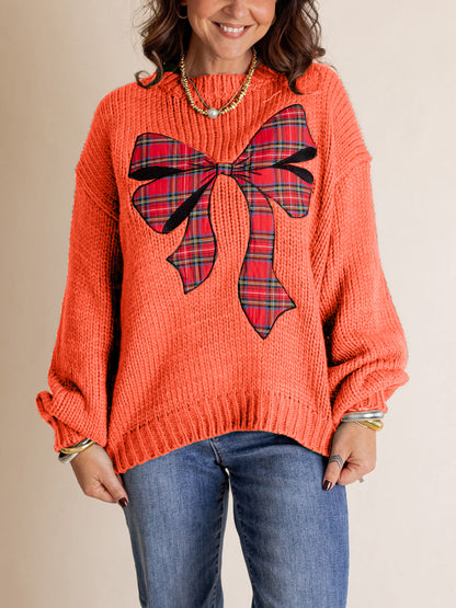 ✨Pinch Me Christmas Plaid Bow Sweater (Final Days: Big Savings!!!)