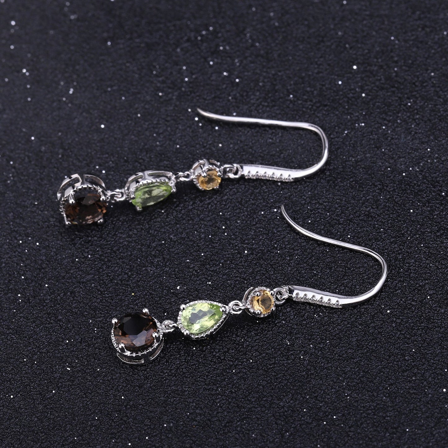 Fashionable Elegant Natural Gemstone Earrings | Genuine S925 Sterling Silver Studs | Luxury Crystal Drop Earrings for Women | Premium Hypoallergenic Fine Jewelry Gift