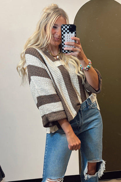 Threaded Pear Holland Colorblock Bracelet Sleeve Sweater
