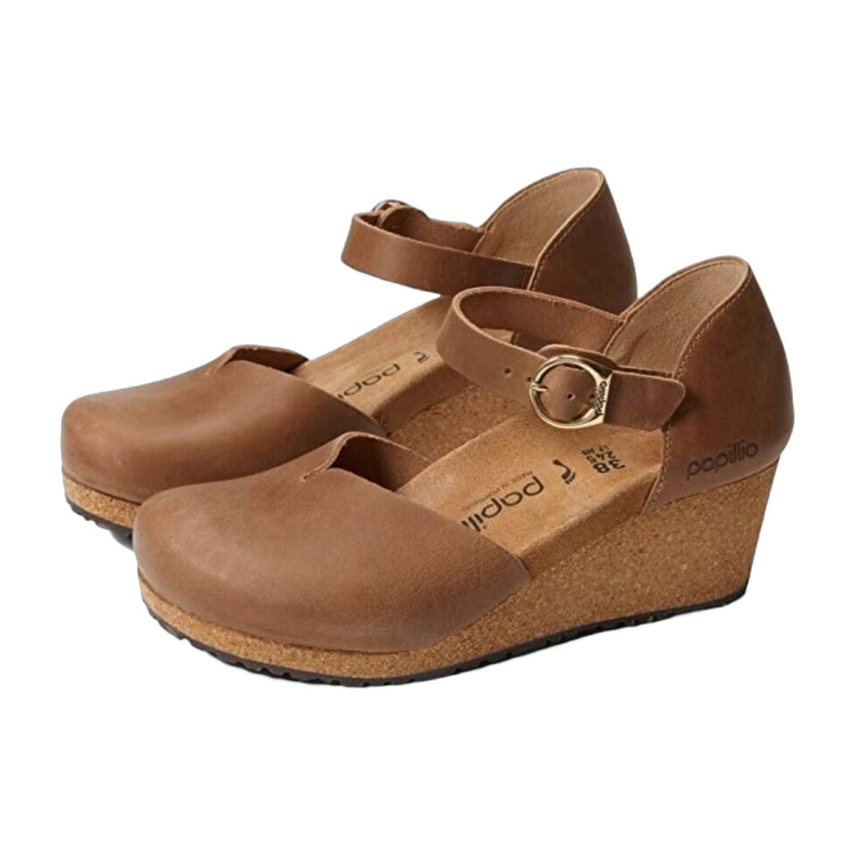Birkenstock Unisex Sibyl Ring Buckle Natural Leather Cognac