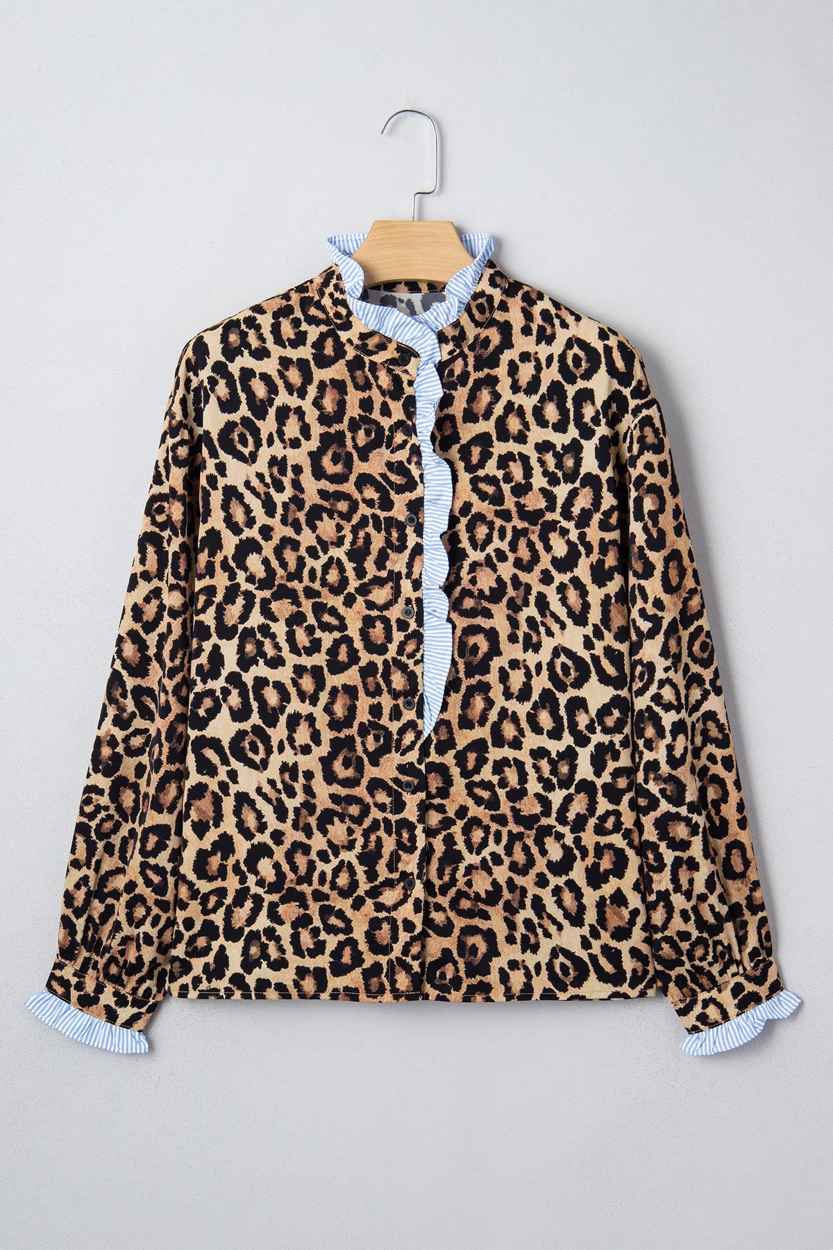 Threaded Pear Charlee Frilled Trim Chic Shirt