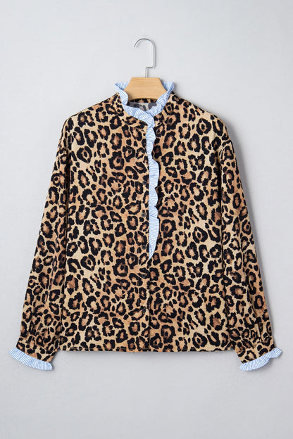 Threaded Pear Charlee Frilled Trim Chic Shirt