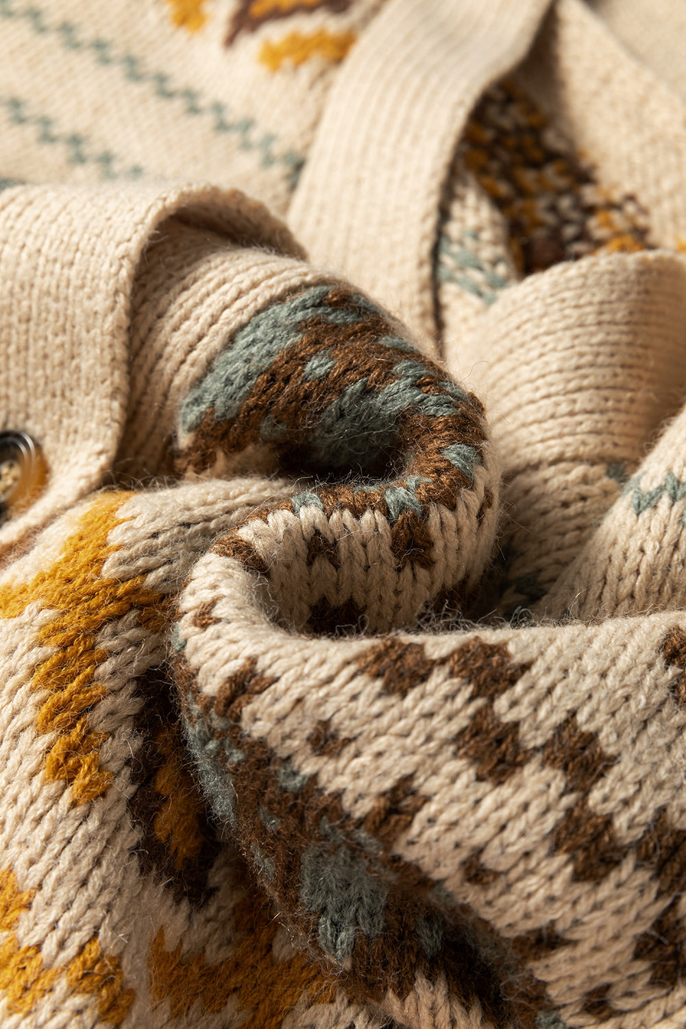 Threaded Pear Hana Pattern Knitted Cardigan Sweater