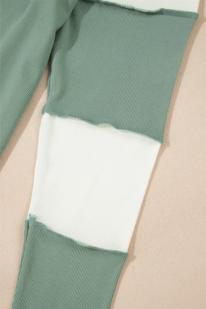Threaded Pear Faye Colorblock Patchwork Raglan Long Sleeve Top