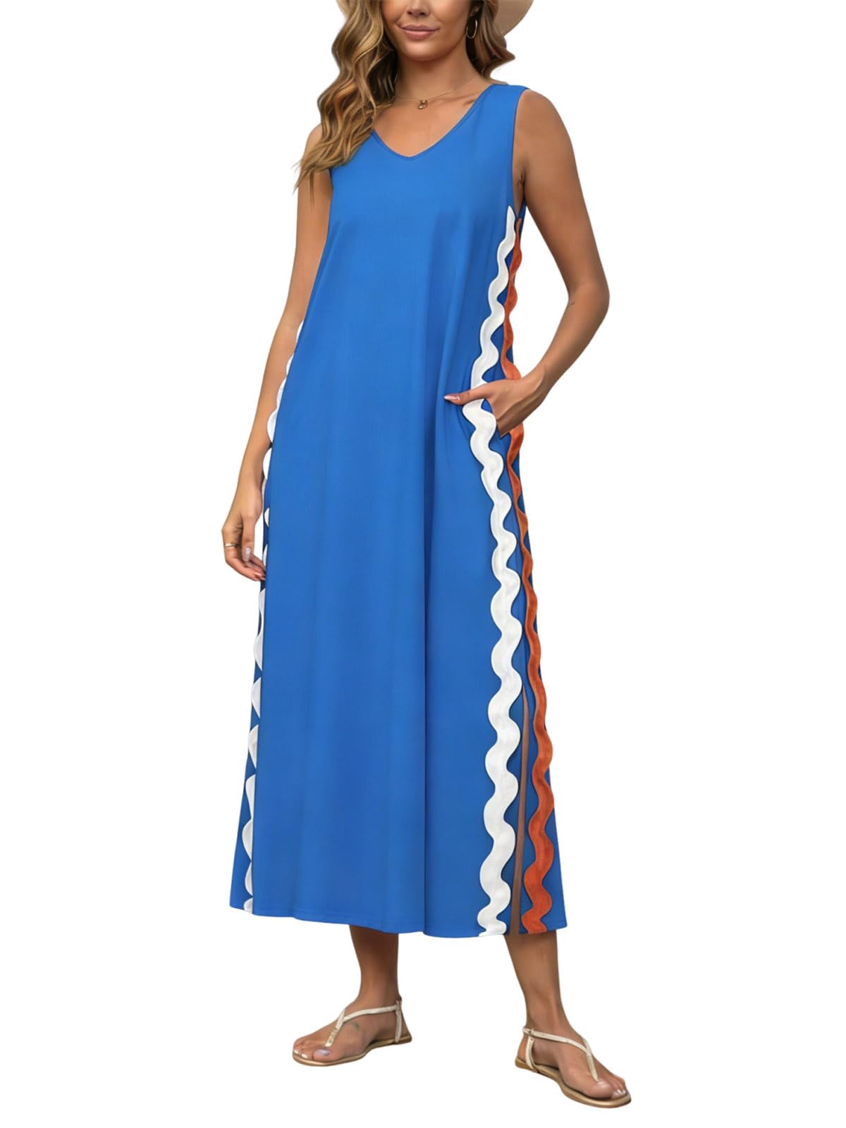 Women's Summer Beach Boho Flowy Maxi Dress