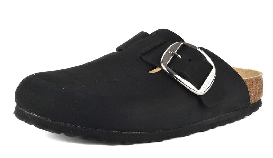 Birkenstock Boston Big Buckle Nubuck Leather Clogs