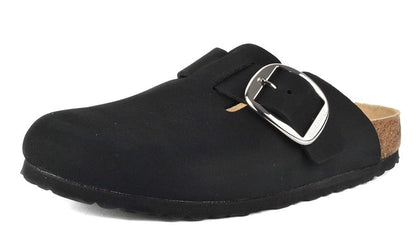 Birkenstock Boston Big Buckle Nubuck Leather Clogs