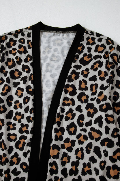 Threaded Pear Jazmin Patched Open Front Cardigan