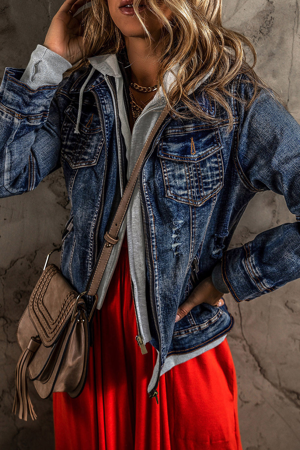 Threaded Pear Mia Hooded Zip Up Jacket