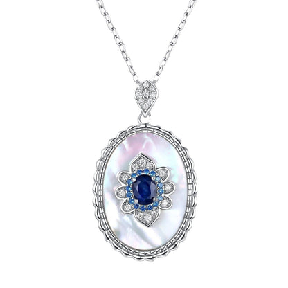 Sapphire Diamond Pendant Necklace | S925 Sterling Silver Luxury Charm | High-Sense Wedding & Party Jewelry | Trendy Minimalist Radiant Gemstone Necklace | Luxury-Label Statuesque 2026 High-Fashion Emerald-Luxe Essential