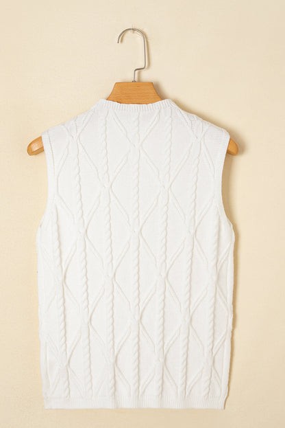 Threaded Pear Alaia Pearled Textured Knit Sweater Vest
