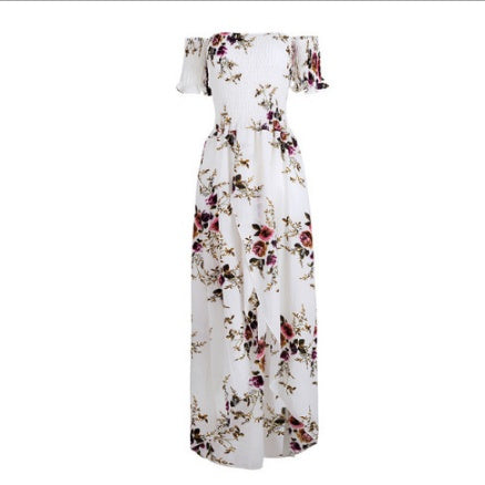 Women’s Boho Style Off-Shoulder Long Dress | High-Sense Beach Summer Gown | Trendy Minimalist Tropical Silhouette Dress | Luxury-Label Statuesque Resort Wear | 2026 High-Fashion Radiant Vacation Essential