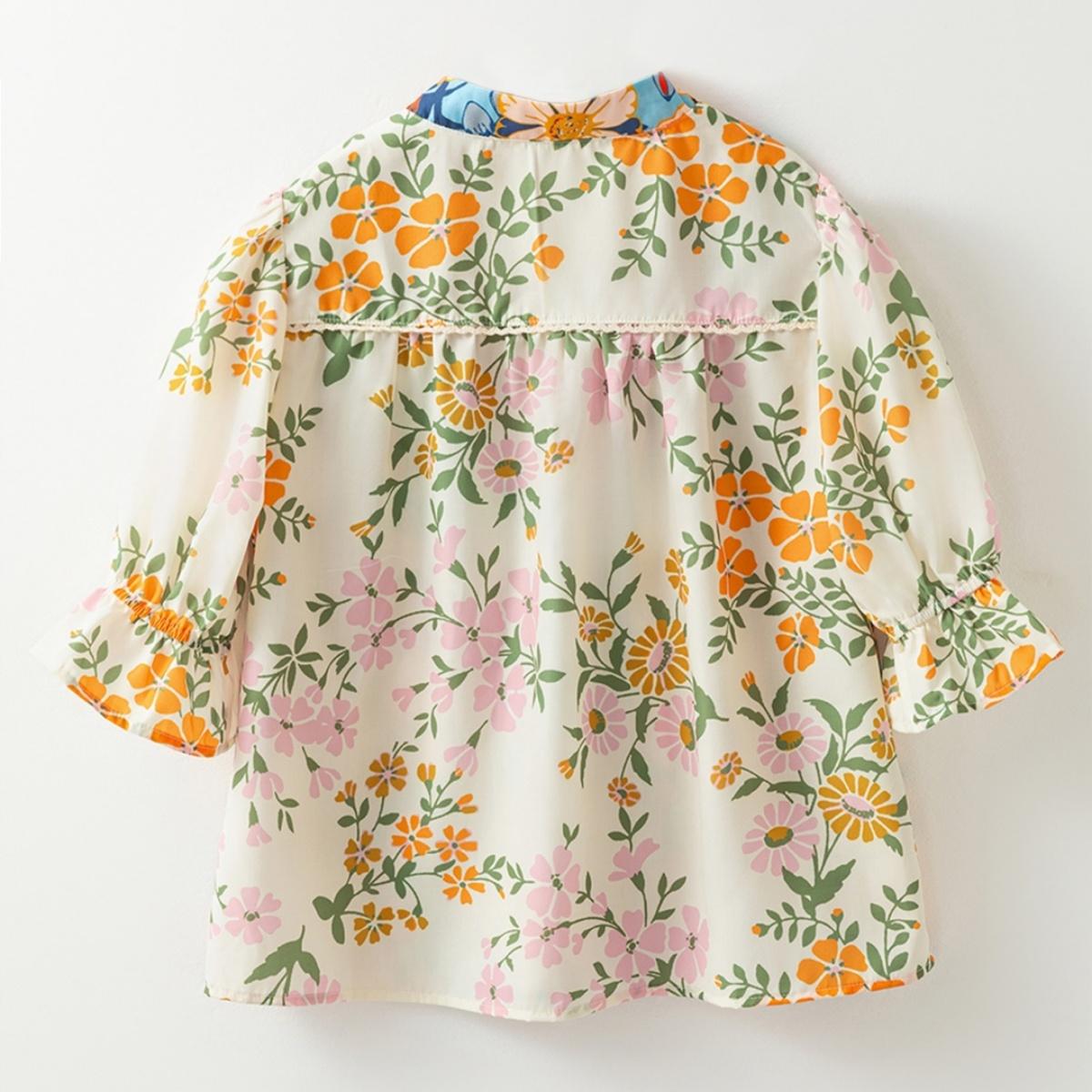 Women's Boho Floral V-Neck Puff Sleeve Blouse