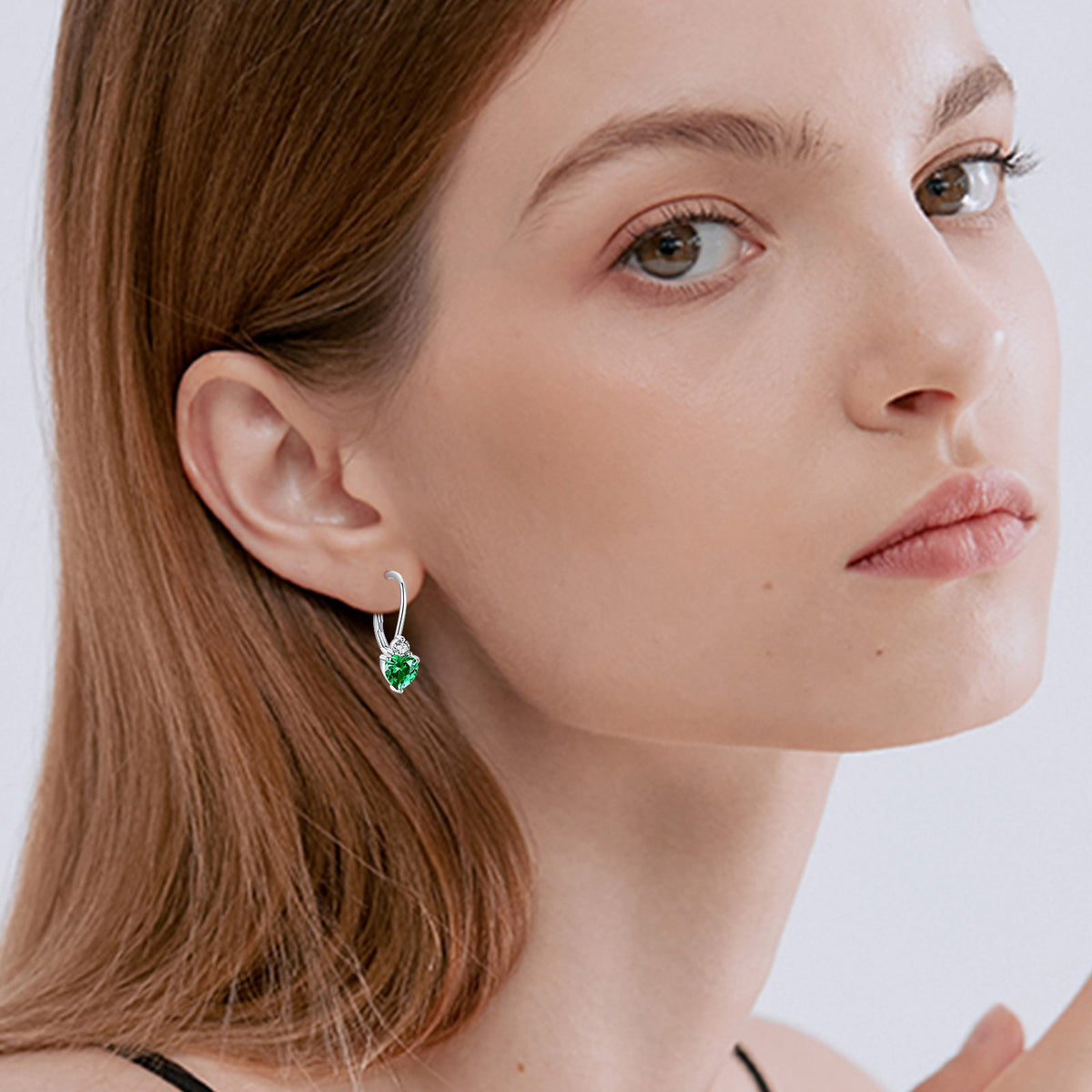 925 Sterling Silver Heart Zirconia Earrings | Hypoallergenic Birthstone Jewelry for Women | Sparkling Romantic Heart Studs for Sensitive Ears