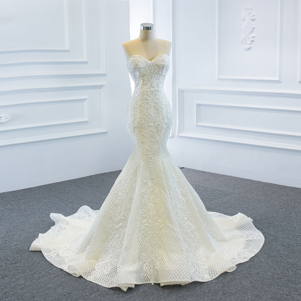 Luxury Two-Way Fishtail Wedding Dress | Elegant Tube Top Dreamy Bridal Gown | Versatile Detachable Tail Wedding Dress | Temperament-Boosting Slim Fit Bridal Wear | 2026 High-Fashion Dreamy Fishtail Marriage Gown