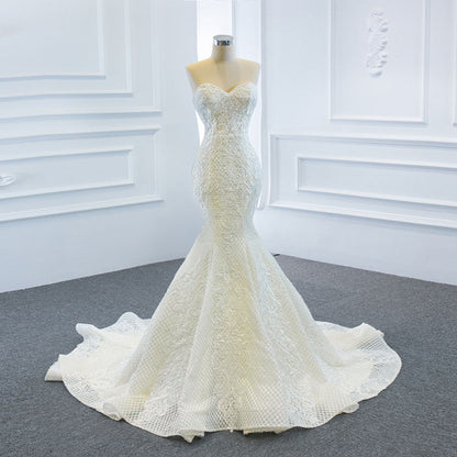 Luxury Two-Way Fishtail Wedding Dress | Elegant Tube Top Dreamy Bridal Gown | Versatile Detachable Tail Wedding Dress | Temperament-Boosting Slim Fit Bridal Wear | 2026 High-Fashion Dreamy Fishtail Marriage Gown