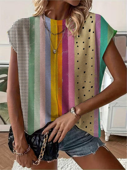 Women's Print Drop-Shoulder Knit Top
