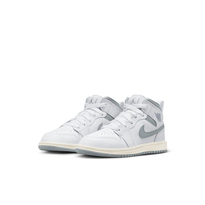 Air Jordan Preschool Retro 1 Mid Ps 'Neutral Grey' Sneakers