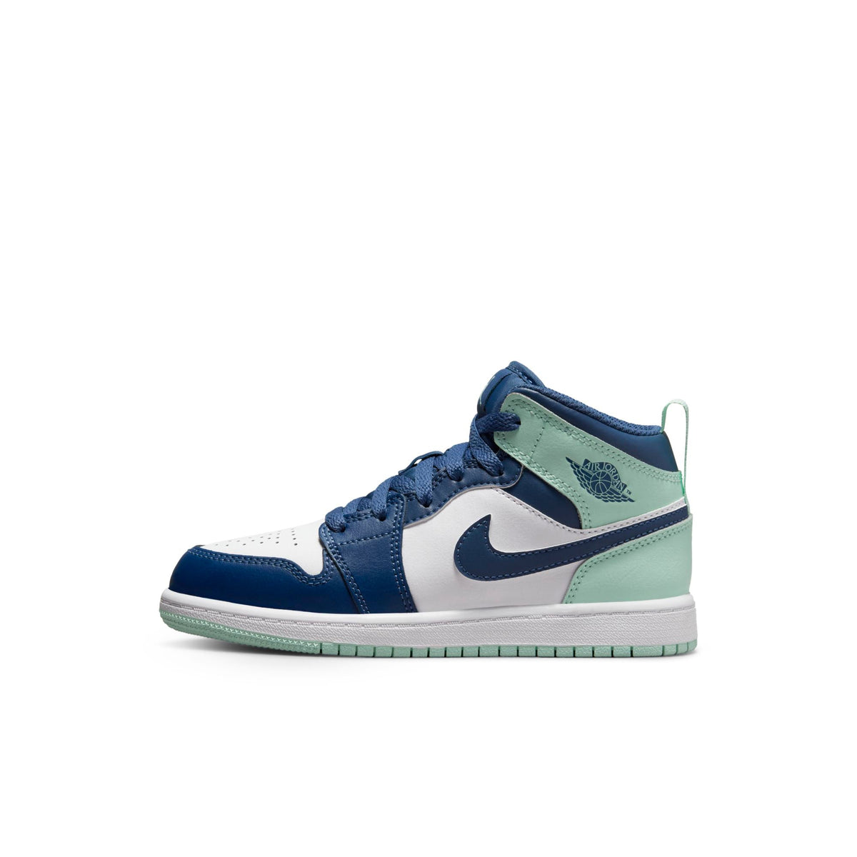 Air Jordan Preschool Retro 1 Mid 'Mystic Navy Mint Foam' Ps Sneakers