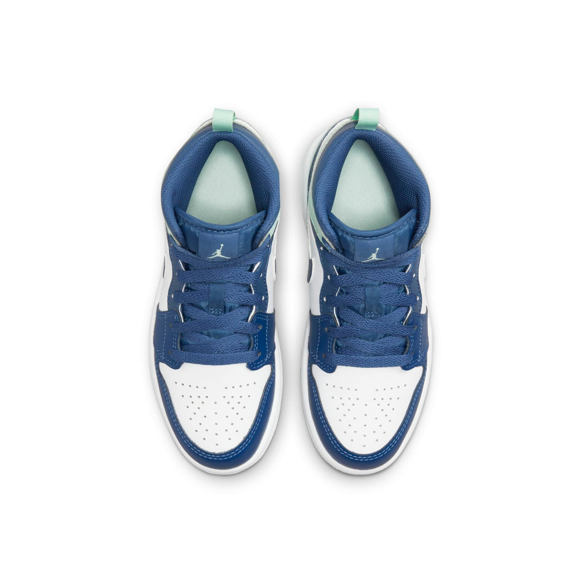 Air Jordan Preschool Retro 1 Mid 'Mystic Navy Mint Foam' Ps Sneakers