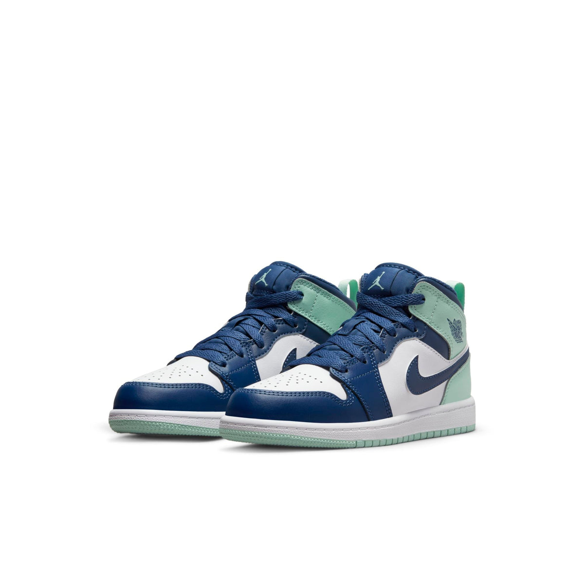 Air Jordan Preschool Retro 1 Mid 'Mystic Navy Mint Foam' Ps Sneakers