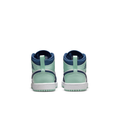 Air Jordan Preschool Retro 1 Mid 'Mystic Navy Mint Foam' Ps Sneakers