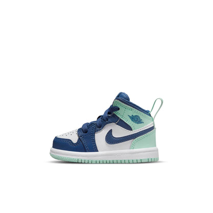Air Jordan Toddlers Retro 1 Mid Td 'Mystic Navy Mint Foam' Sneakers