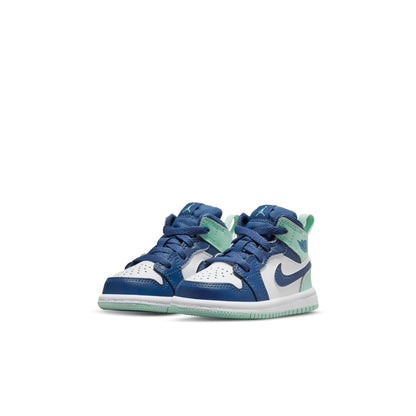 Air Jordan Toddlers Retro 1 Mid Td 'Mystic Navy Mint Foam' Sneakers