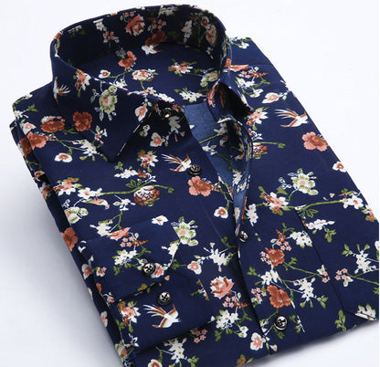 Men's Premium Floral Print Dress Shirt | Slim Fit Long Sleeve Flower Patterned Shirt | Stylish Hawaiian Vibe Casual Shirt for Men