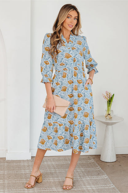 Threaded Pear Rosalee Bracelet Sleeve Long Dress