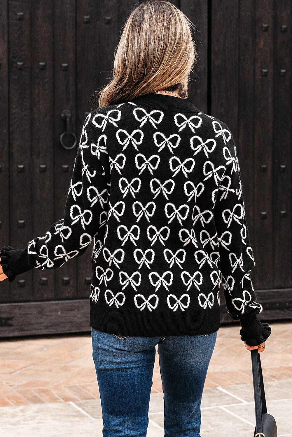 Threaded Pear Elizabeth Shoulder Zipped Collar Sweater