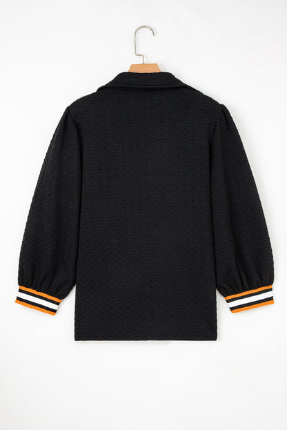 Threaded Pear Keziah Patchwork Polo Collar Pullover
