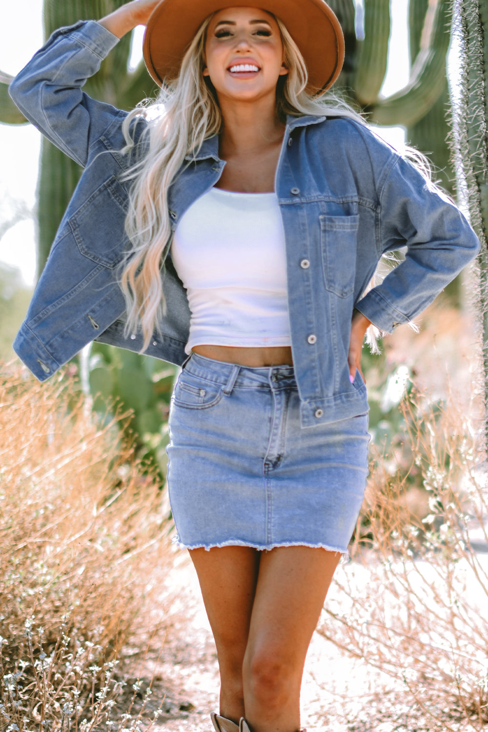 Threaded Pear Ella Wind Washed Oversize Jacket