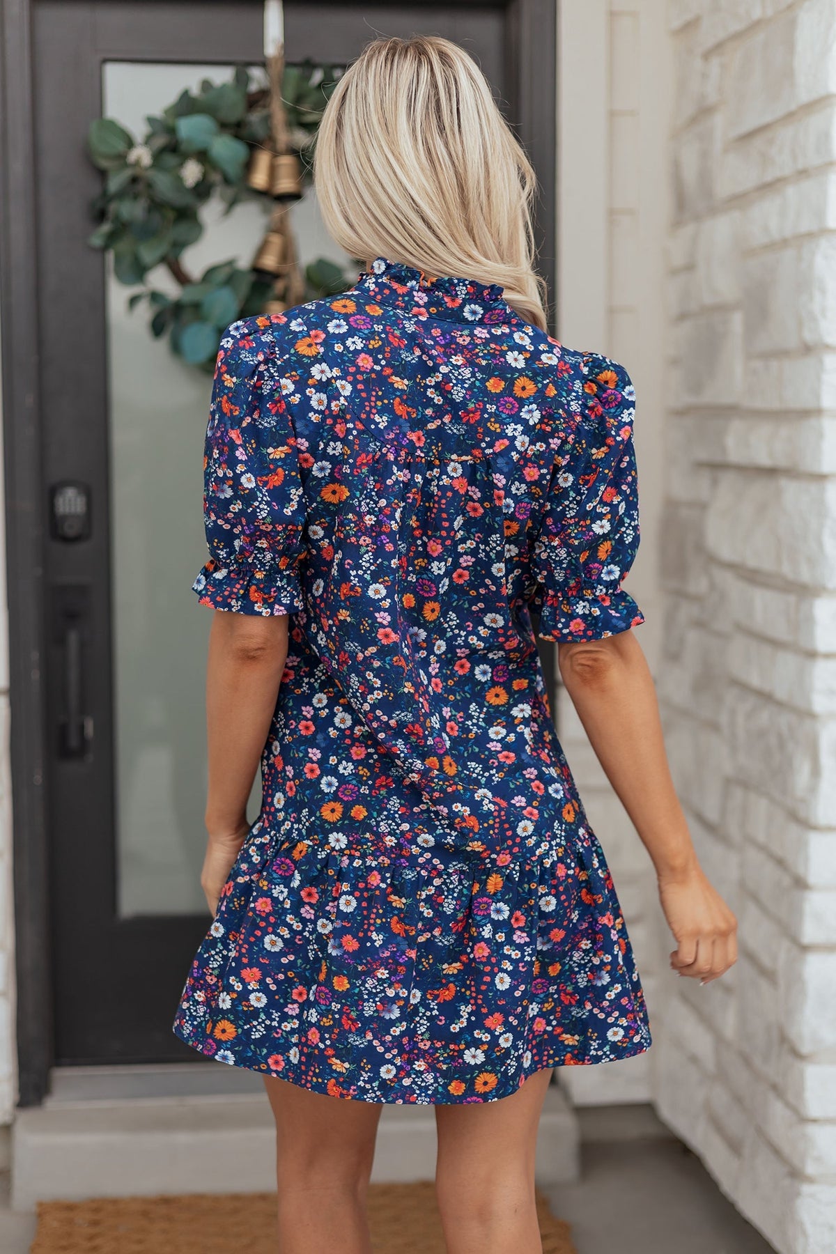 Threaded Pear Serenity Puff Sleeve Mini Dress