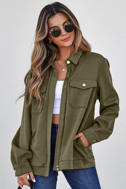 Threaded Pear Remi Zip Up Flap Shirt