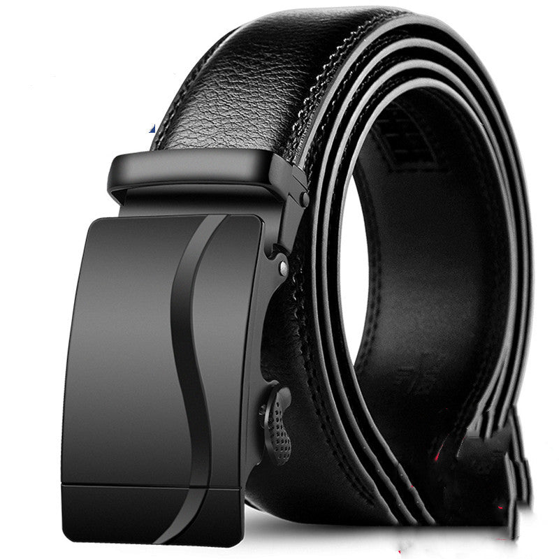 Men’s Pure Cowhide Automatic Buckle Belt | High-Sense Executive Genuine Leather Waistband | Trendy Minimalist Professional Men’s Belt | Luxury-Label Statuesque Men’s Accessory | 2026 High-Fashion Radiant Urban Essential