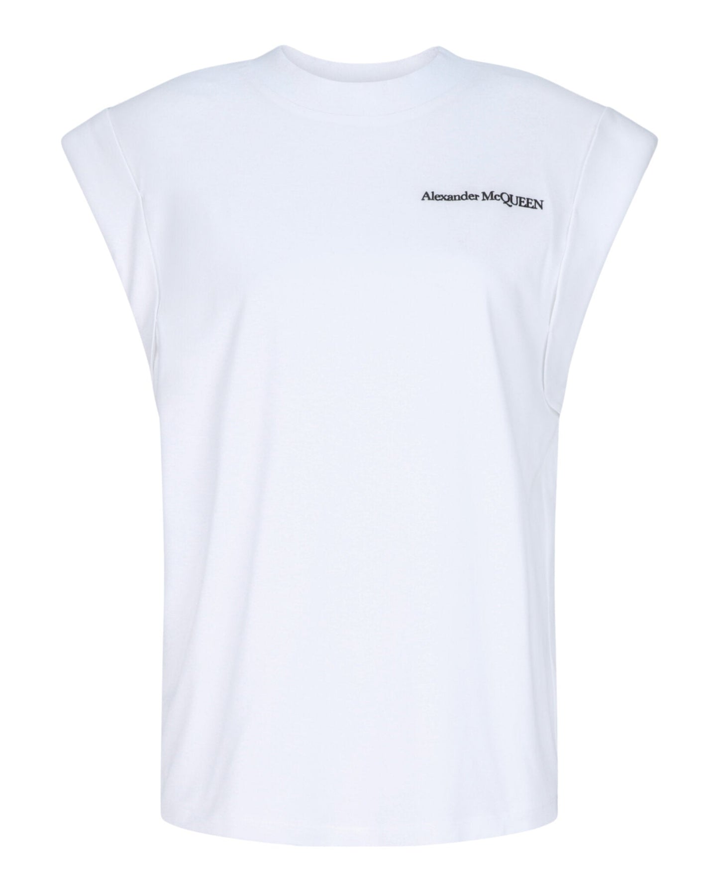 Alexander McQueen Logo Embroidered Cotton T-Shirt