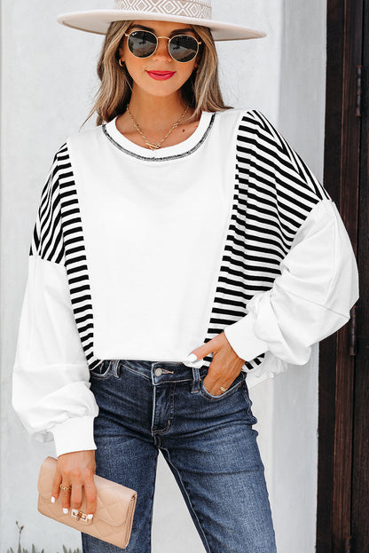 Threaded Pear Clare Contrast Stitching Oversize Sweatshirt