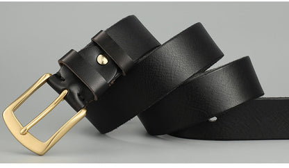 Men’s Handmade Genuine Cowhide Leather Belt | Casual Trend Vintage Waistband | High-Sense Durable Real Leather Belt | Premium Hand-Crafted Accessory for Men